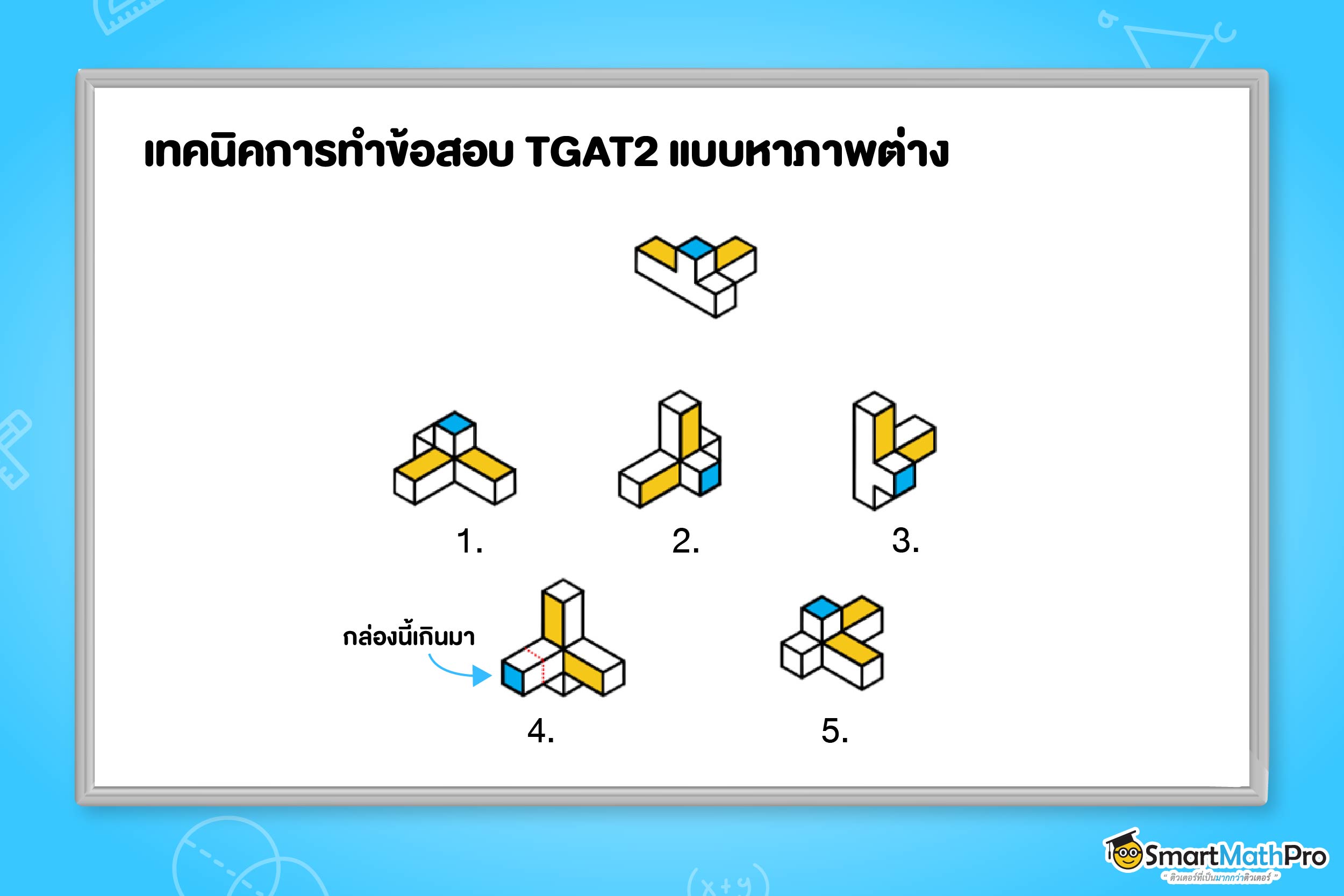 วิธีทำโจทย์ TGAT2 ความสามารถทางมิติสัมพันธ์แบบหาภาพต่าง