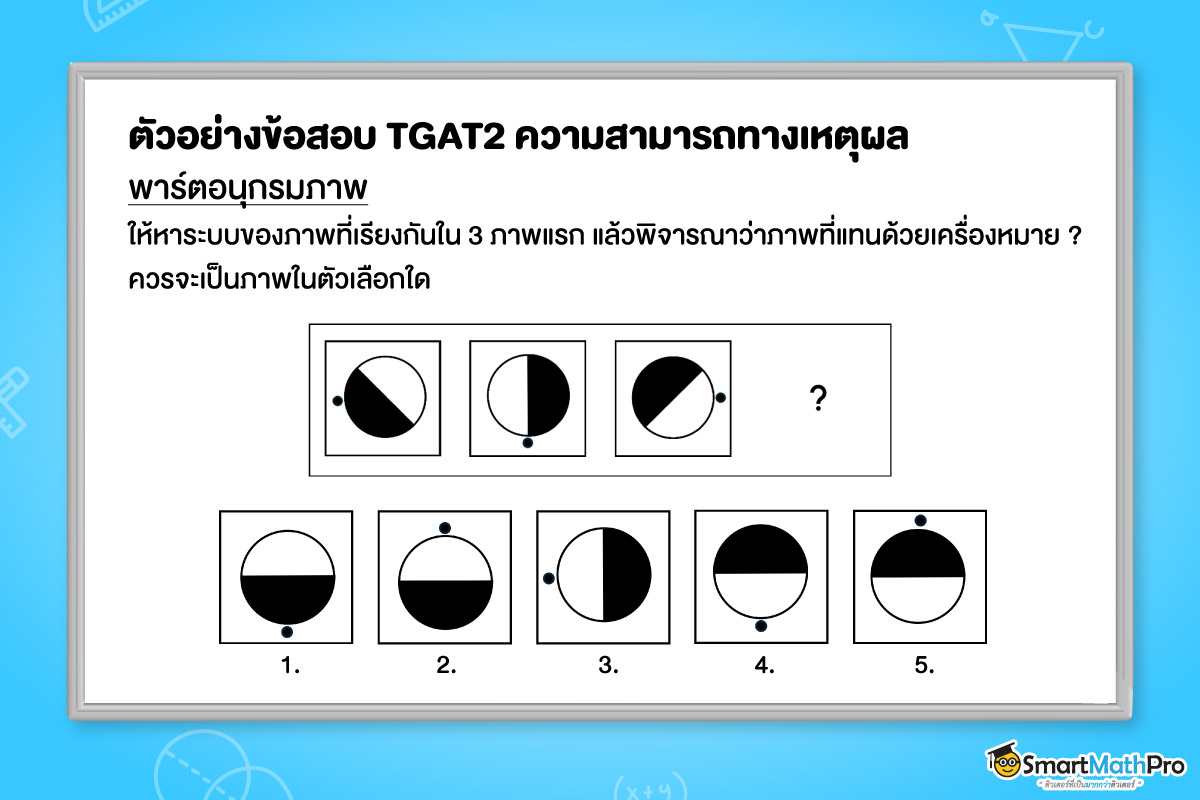 ตัวอย่างแนวข้อสอบ TGAT2 พาร์ตความสามารถทางเหตุผล แนวอนุกรมภาพ